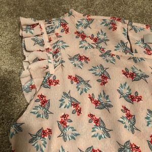 LOFT pink floral blouse